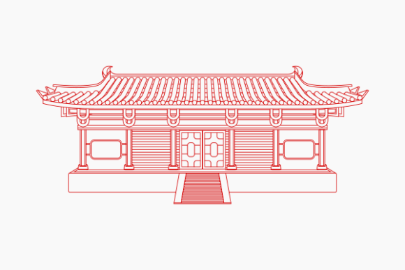 Download Outline Style Wide Chinese Building - Wide Collection
