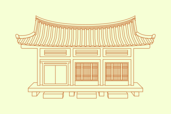 Download Outine Wide Traditional Korean House - Premium Resources