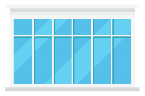 Download Wide Facade Window. Clean Glass in White - Wide Collection